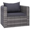 vidaXL 8 Piece Garden Lounge Set with Cushions Poly Rattan Grey