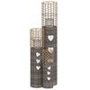 vidaXL Candle Holders 3 pcs Grey Wicker