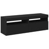 vidaXL TV Cabinets with LED Lights 2 pcs Black 60x35x40 cm