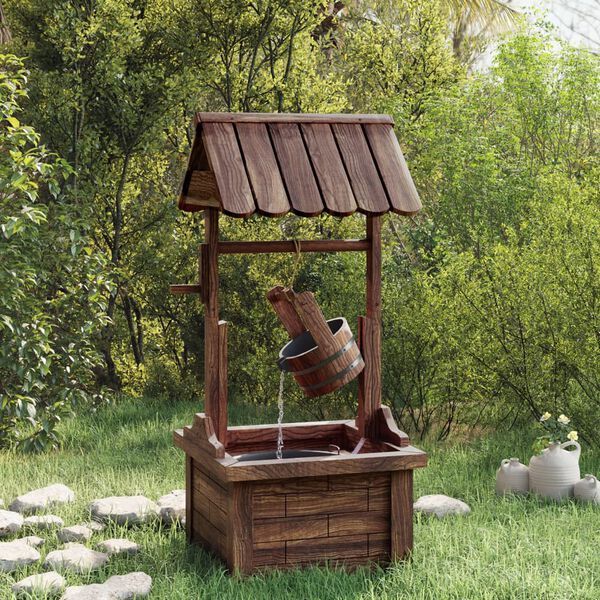 vidaXL Wishing Well Fountain with Pump 57x50x112 cm Solid Wood Fir