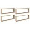 vidaXL Wall Cube Shelf 4 pcs Sonoma Oak 100x15x30 cm Engineered Wood
