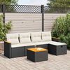 vidaXL 6 Piece Garden Sofa Set with Cushions Black Poly Rattan