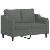 vidaXL 3 Piece Sofa Set with Pillows Dark Grey Fabric