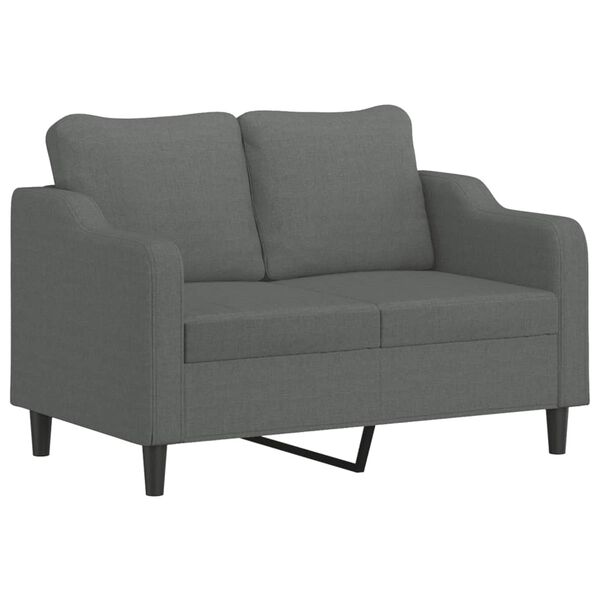 vidaXL 3 Piece Sofa Set with Pillows Dark Grey Fabric