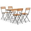 vidaXL 5 Piece Folding Bistro Set Solid Wood Acacia and Steel