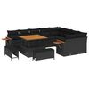 vidaXL Garden Sofa Set 12 pcs Black Poly Rattan