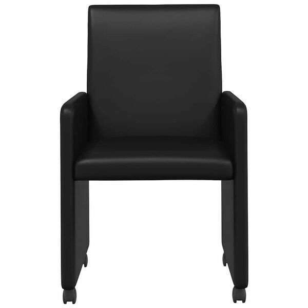 vidaXL Dining Chairs with Wheels 2 pcs Black 57 x 66 x 94 cm