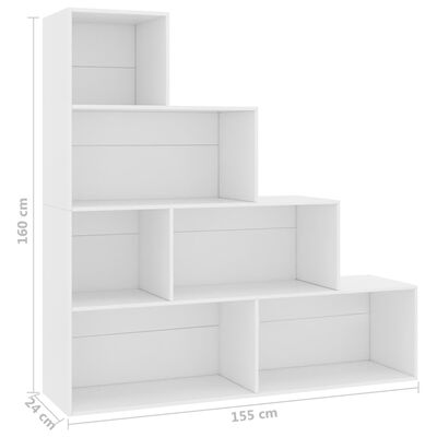 vidaXL Book Cabinet/Room Divider White 155x24x160 cm Engineered Wood