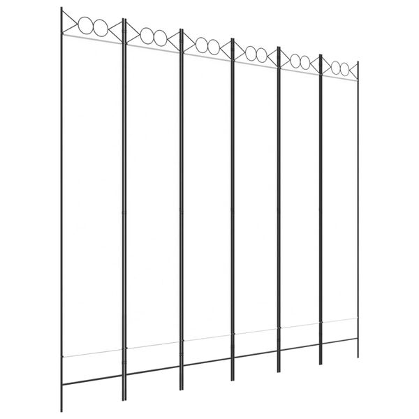 vidaXL 6-Panel Room Divider White 240x220 cm Fabric