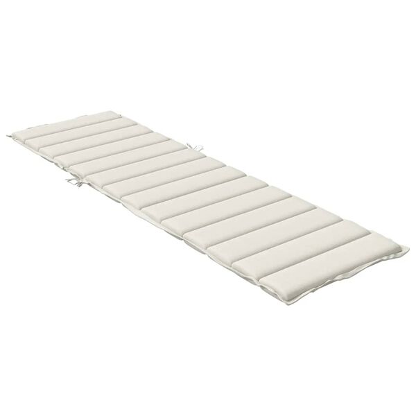 vidaXL Sun Lounger Cushion Melange Cream 200x70x4 cm Fabric
