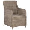 vidaXL Outdoor Chairs with Cushions 2 pcs Poly Rattan Brown