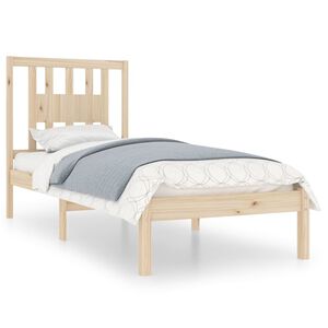 vidaXL Bed Frame | Natural Pine | Solid Pine Wood | Single | Durable | Bed Frame