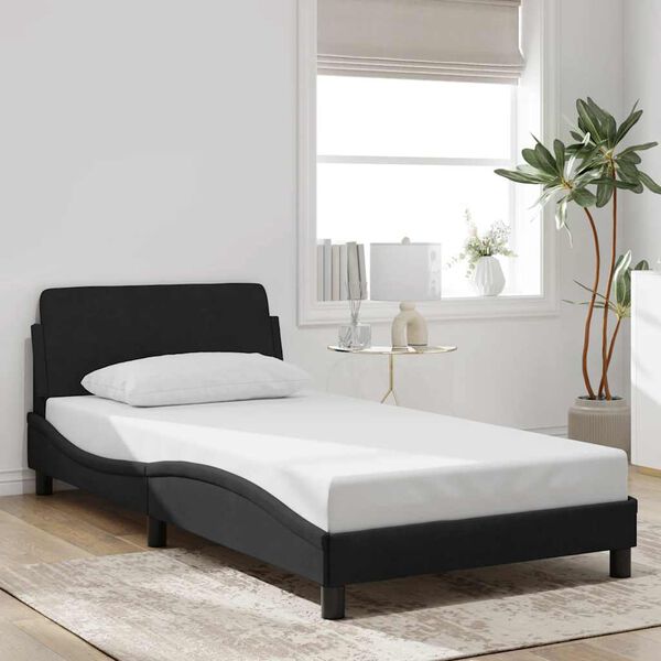 vidaXL Bed Frame "Dover" Black 107x203 cm King Single Velvet
