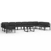 vidaXL 11 Piece Garden Lounge Set with Cushions Aluminium Anthracite