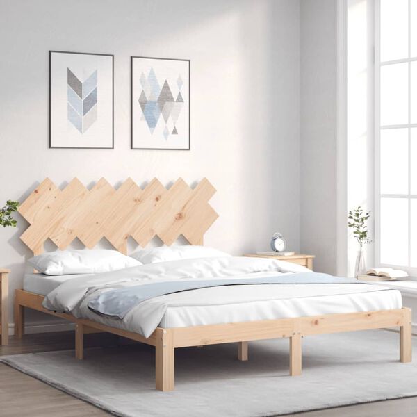vidaXL Bed Frame without Mattress King Size Solid Wood Pine