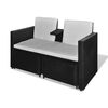vidaXL 4 Piece Garden Lounge Set with Cushions Poly Rattan Black