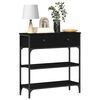vidaXL Console Table Black Oak 72.5 x 25 x 75 cm Engineered Wood