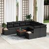 vidaXL Garden Sofa Set with Cushion 9 pcs Black Poly rattan