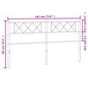 vidaXL Metal Replace Headboard Black 180 cm