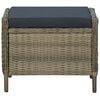 vidaXL Reclining Garden Chair with Footstool Poly Rattan Brown