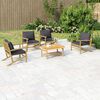 vidaXL 5 Piece Garden Lounge Set with Dark Grey Cushions Bamboo