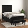 vidaXL Box Spring Bed with Mattress Black 106x203 cm King Single Size Velvet