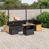 vidaXL 8 Piece Garden Sofa Set with Cushions Black Poly Rattan