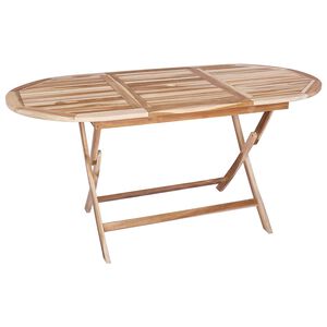 vidaXL Folding Garden Table Natural 160 x 80 x 76 cm Solid Teak Wood