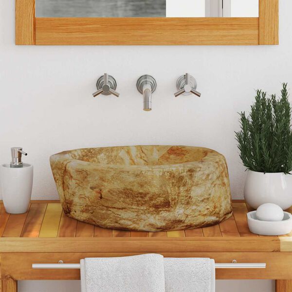 vidaXL Sink 45x35x15 cm Fossil Stone Cream