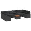 vidaXL Garden Sofa Set 11 pcs Black Poly Rattan