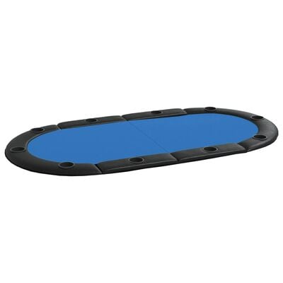 vidaXL 10-Player Folding Poker Tabletop Blue 208x106x3 cm