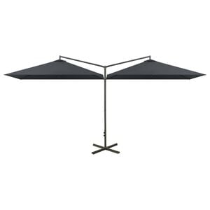 vidaXL Double Garden Parasol with Steel Pole Anthracite 600x300 cm