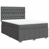 vidaXL Box Spring Bed with Mattress Dark Grey Double Fabric