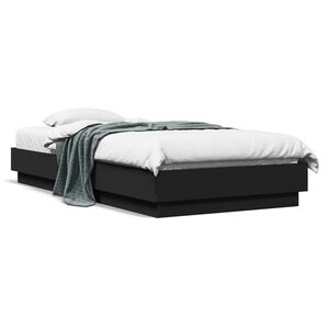 vidaXL Bed Frame without Mattress Black 90x190 cm Engineered Wood