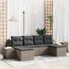 vidaXL Garden Sofa Set with Cushion 4 pcs Grey Poly Rattan