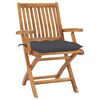 vidaXL Folding Garden Chairs with Cushions 6 pcs Solid Teak Wood