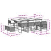 vidaXL 13 Piece Garden Dining Set with Cushions Black Poly Rattan