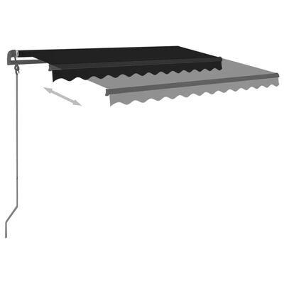 vidaXL Manual Retractable Awning with Posts 3.5x2.5 m Anthracite
