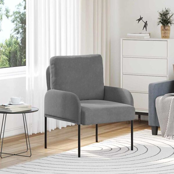 vidaXL Sofas with Cushion 55cm Dark Grey Plywood