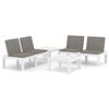 vidaXL 4 Piece Garden Lounge Set with Cushions Plastic White