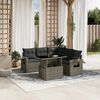 vidaXL 6 Piece Garden Sofa Set with Cushions Grey Poly Rattan