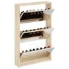 vidaXL Shoe Cabinet 3-Layer Mirror Oak 63x17x102.5 cm