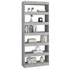 vidaXL Book Cabinet/Room Divider Concrete Grey 80x30x198 cm Engineered Wood