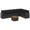 vidaXL 8 Piece Garden Sofa Set with Cushions Black Poly Rattan