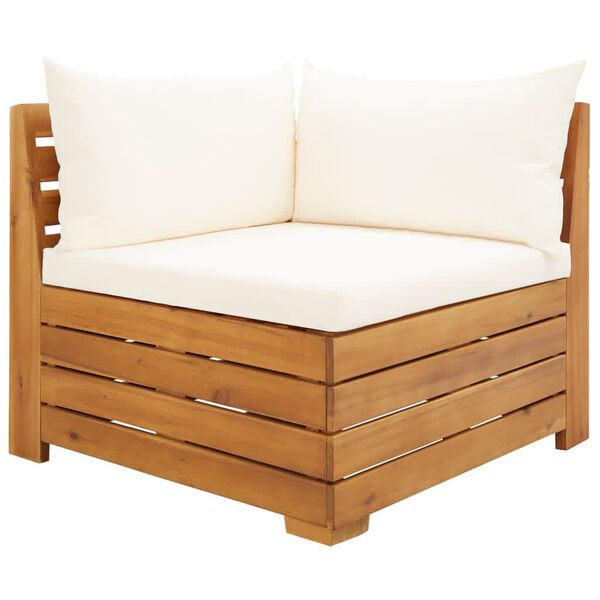 vidaXL 2 Piece Garden Lounge Set with Cushions Solid Acacia Wood