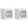 vidaXL Wall Glass Cabinet LUCCA 2 pcs High Gloss White 40 x 31 x 40 cm