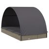 vidaXL 2-Person Sunbed with Round Roof Grey 211x112x140 cm Poly Rattan