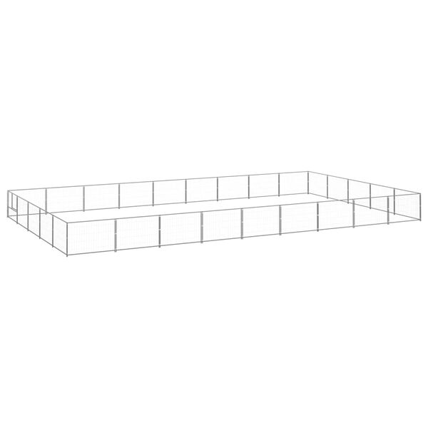 vidaXL Dog Kennel Silver 45 m² Steel