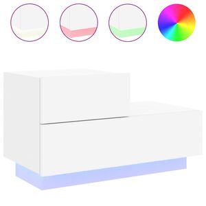vidaXL Bedside Cabinet | White | Engineered wood | Medium | Bedside Cabinet