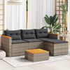 vidaXL 3 Piece Garden Sofa Set with Cushions Grey Poly Rattan